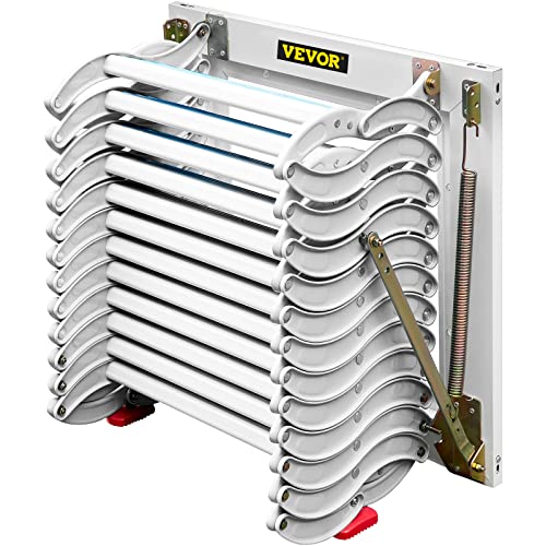 Attic Pull Down Stairs 12 Steps, Alloy Folding Access Ladder, 9.8 ft Height R43272