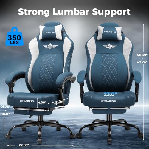 Big and Tall Gaming Chair with Breathable Fabric and Lumbar Support U62154