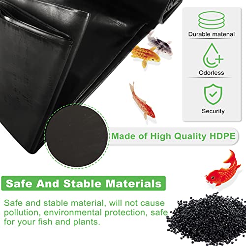 Pond Liner 13 x 20 Feet Heavy Duty HDPE for Fish Ponds H342094