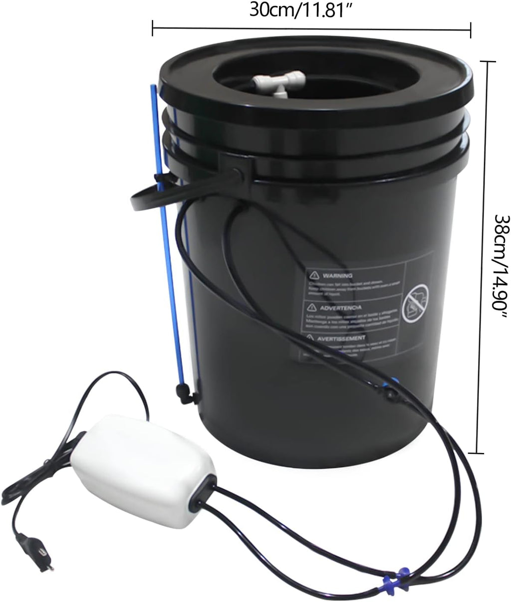 5-Gallon Deep Water Culture Hydroponics Growing System Kit with Air Pump and Air Stone J762868
