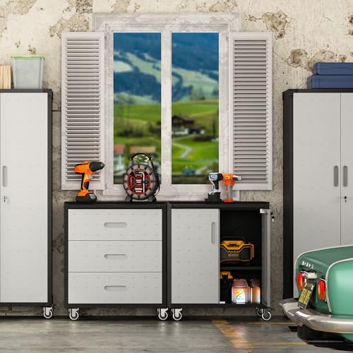 Rolling Tool Storage Cabinet with 4 Drawer and Locking Door U282375