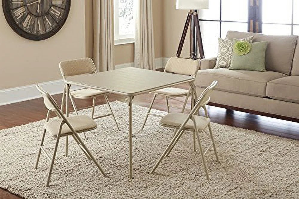 5-Piece Folding Table and Chair Set, Tan H645