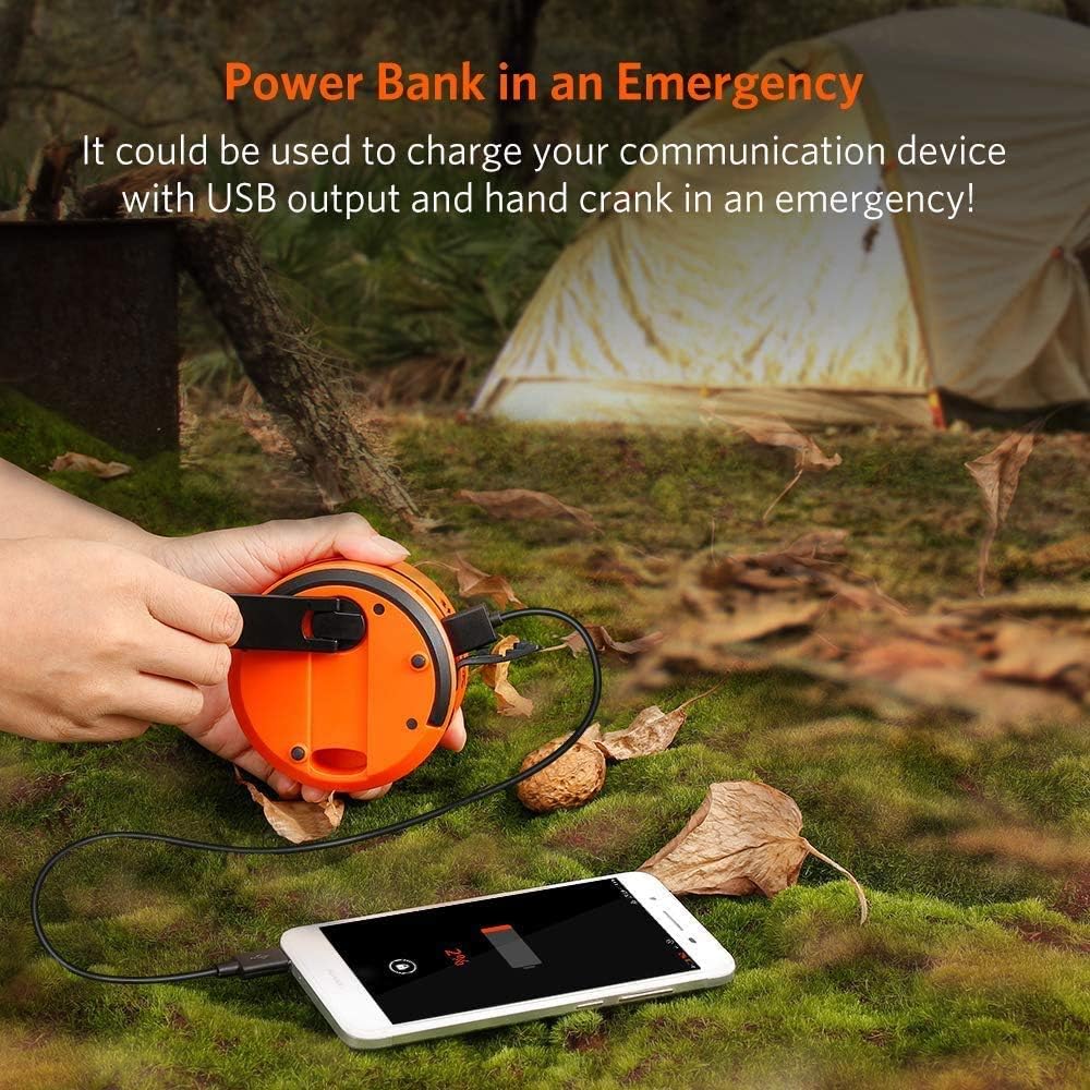 LED Camping Lantern with Hand Crank and USB Rechargeable A45868