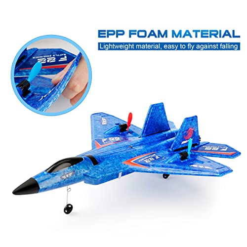 F22 RC Airplane Fighter, 2.4Ghz 2 Channel Remote Control Plane for Kids Beginners Y282