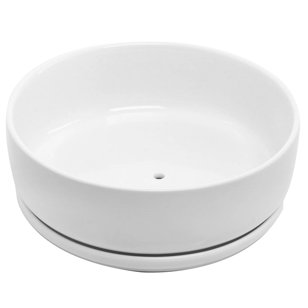 8 inch White Ceramic Round Succulent Planter G755