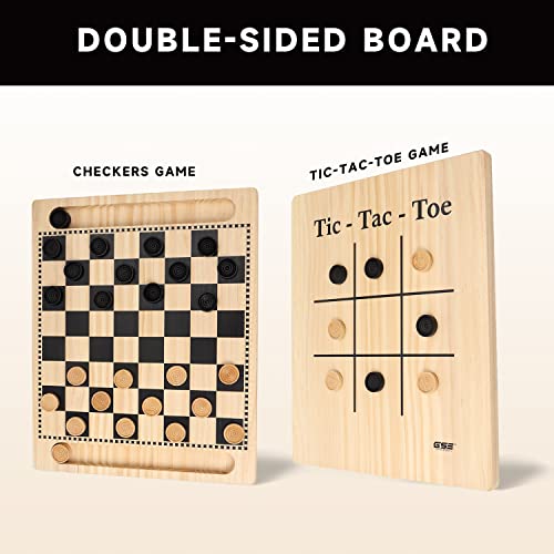 16" 3-in-1 Wooden Folding Chess, Checker & Backgammon Board Game Set L259
