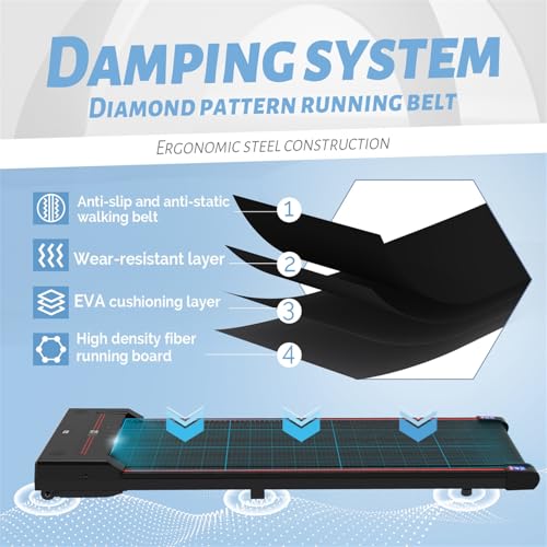 Walking Vibration Pad with APP, 3 in 1 Under Desk Treadmill, Low Noise with Remote Control V76557
