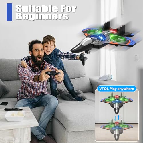 Foam Remote Control Airplane Fighter Jet with Lights for Kids Adults H4069