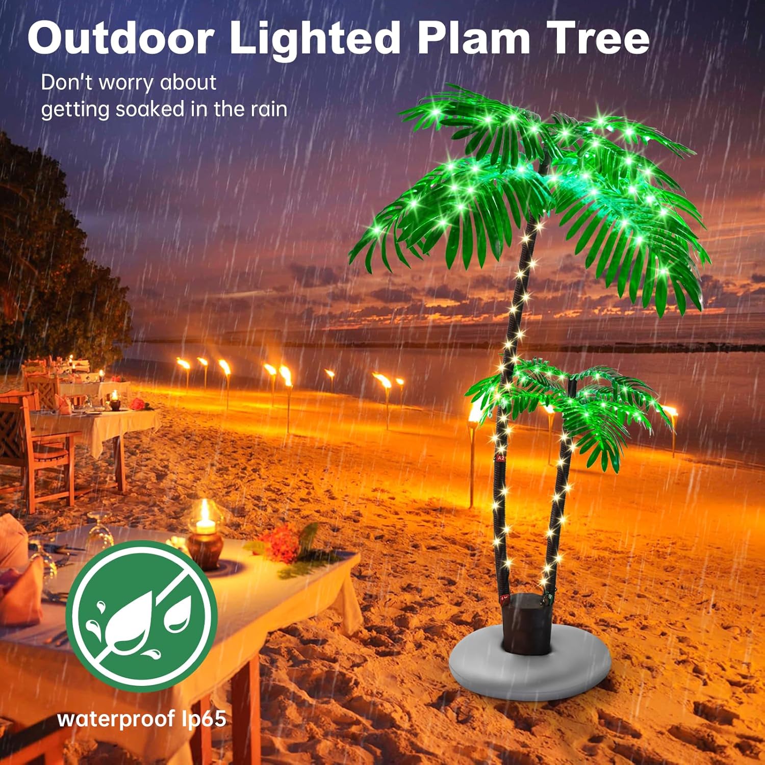 Lighted Artificial Palm Tree for Outdoor Patio Decor, 6FT G416