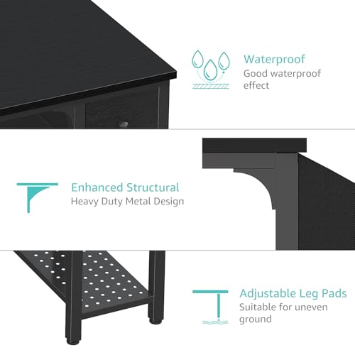 Computer Desk with Fabric Drawers, 40 Inch Reversible Gaming Desk for Small Space Home Office D876