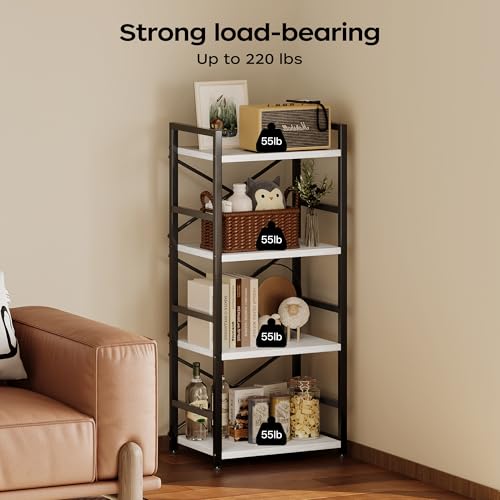 3 Tier Industrial Bookcase, Rustic Etagere Bookshelf for Living Room U5786