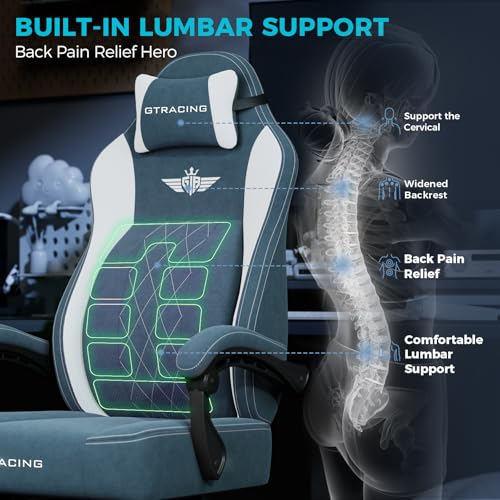 Big and Tall Gaming Chair with Breathable Fabric and Lumbar Support U62154
