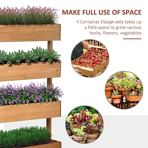 Wooden 4 Tier Vertical Garden Planter with Self-Draining S364
