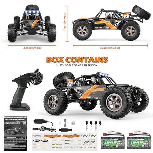 Remote Control Car 1:12 Scale 4x4 Off-Road Truck Toy M14673