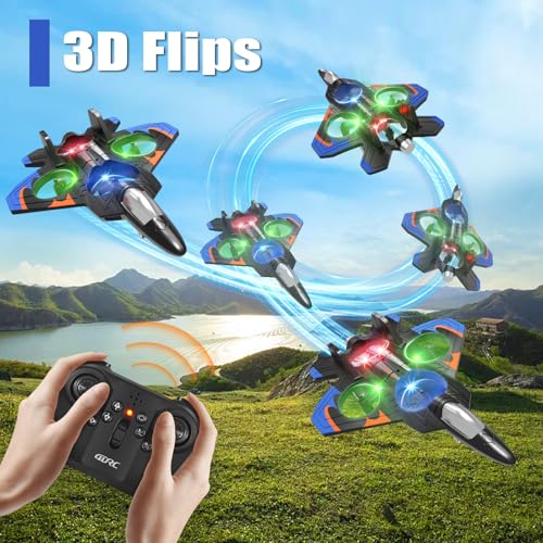 Foam Remote Control Airplane Fighter Jet with Lights for Kids Adults H4069