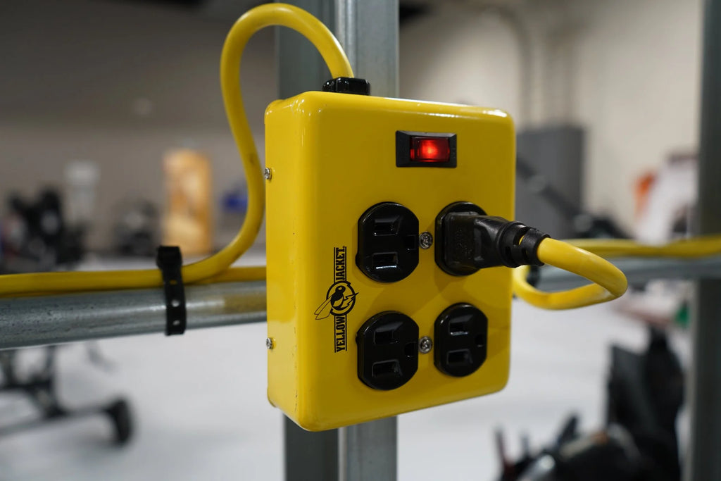 Metal Power Supply Adapter Block with 4 Outlets and Lighted Switch F49864