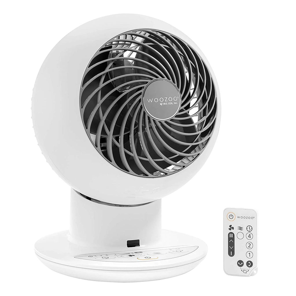 Woozoo SC15T Remote Controlled Compact Globe Oscillating Circulating Fan, White