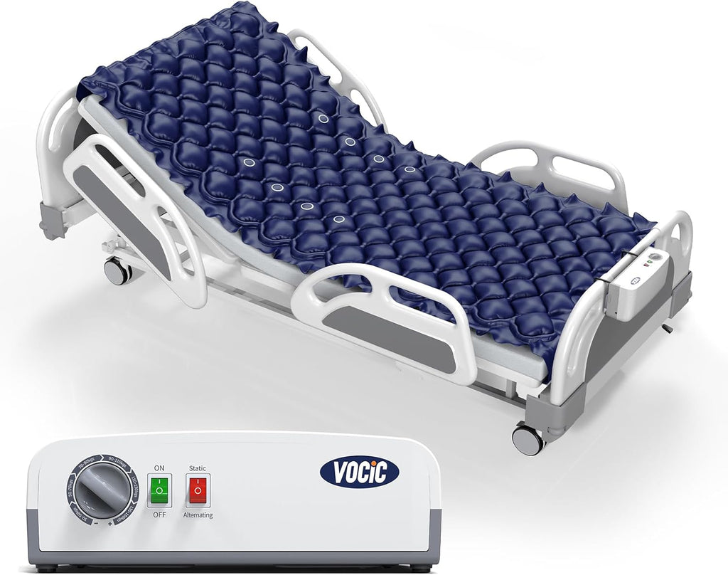 Alternating Air Pressure Mattress Pad, Bed Mattress Topper with Micro Air Holes & Sleep Mode, Waterproof Pressure Relief Ulcer Cushion Pad for Hospital Beds and Home Use