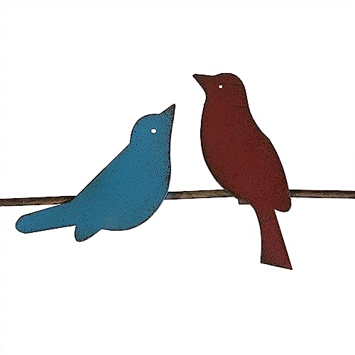 Metal Birds Wall Art 3D Bird Decor on a Wire W349