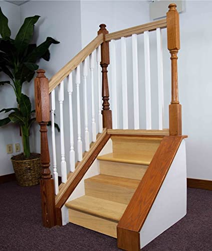 Indoor Stair Rail Section Kit with Primed White Wood Balusters C879