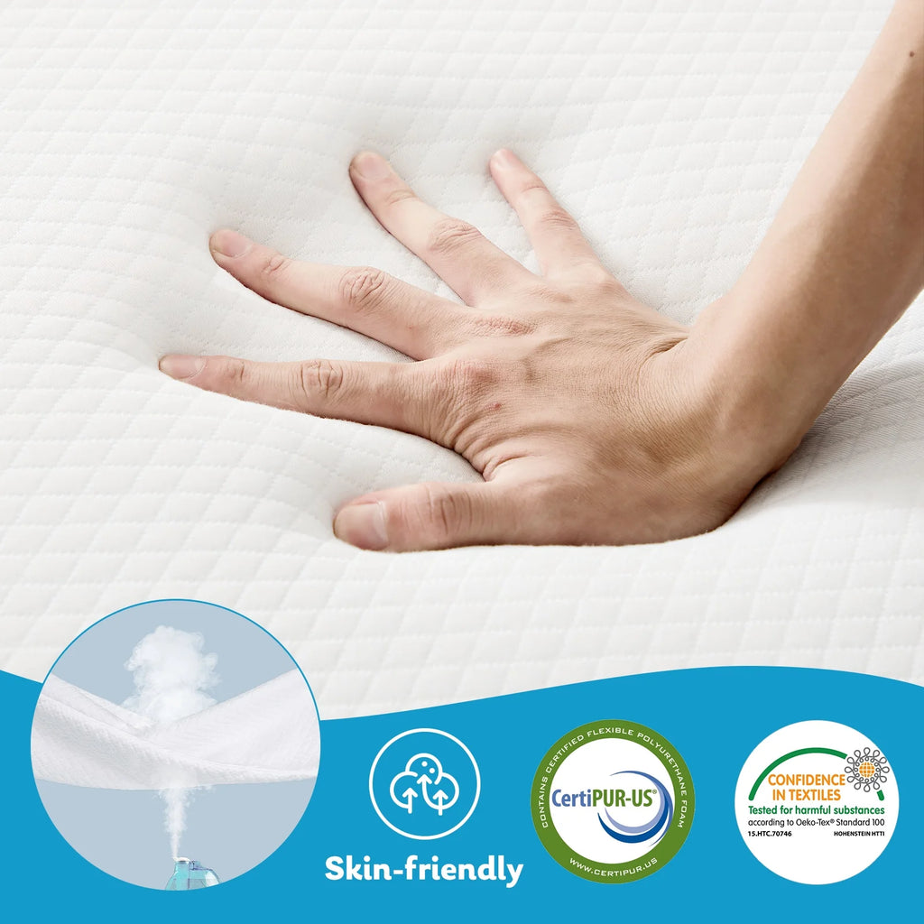 Tri Folding Memory Foam Mattress with Breathable Cover for Camping Travel A48359