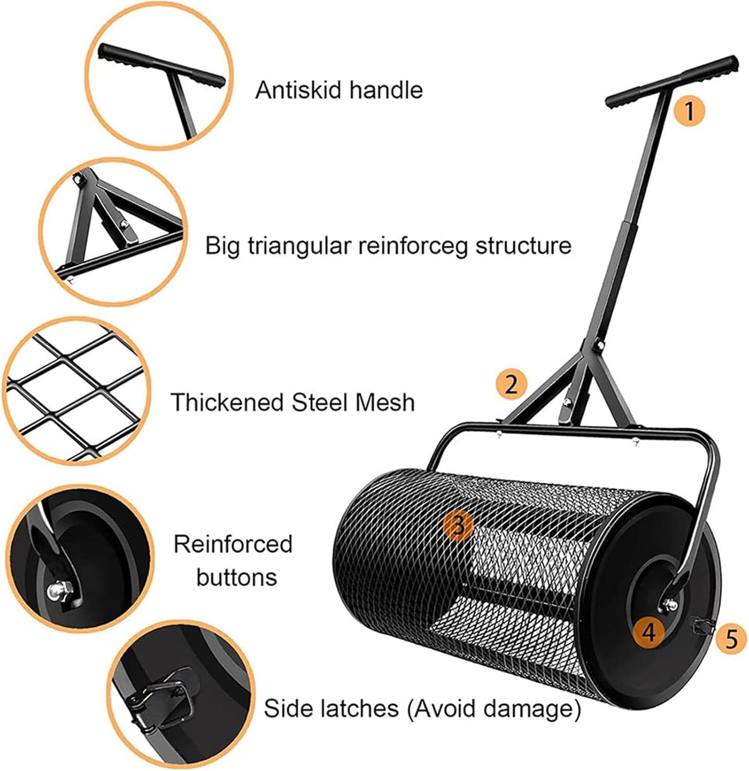 Metal Mesh Manure Spreader with Adjustable T-Shaped Handle G433730