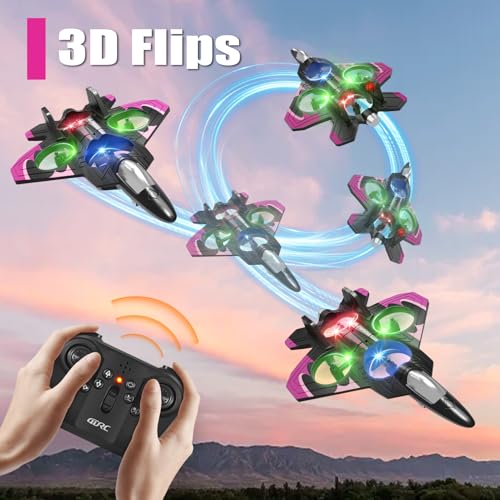 Foam Remote Control Airplane Fighter Jet with Lights for Kids Adults H4069