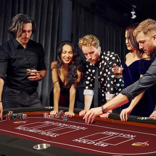 Foldable Blackjack Poker Table with Cup Holders G3690