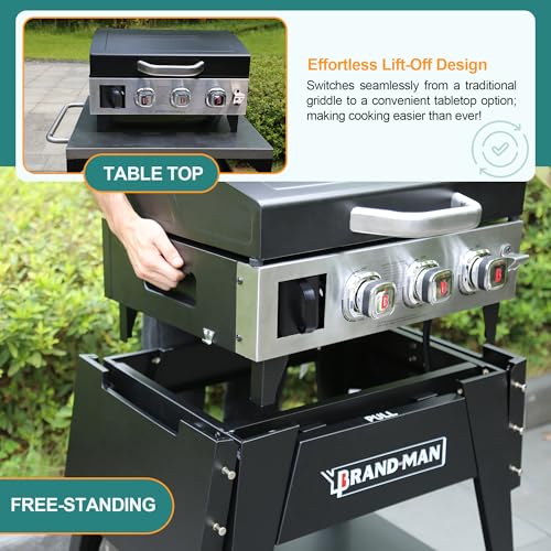 6-Burner Propane Gas Grill and Griddle Combo with Stainless Steel Lids F7495