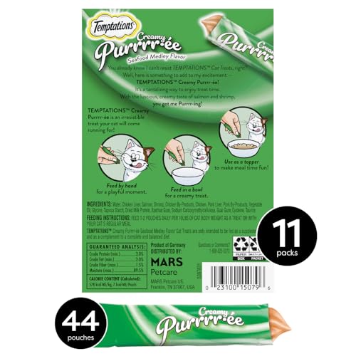 Creamy Puree Lickable Cat Treats, 0.42 oz Tubes, 48 Count Y26330