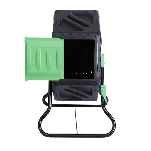 Dual Chamber Tumbling Composter - 37 Gallon Outdoor Garden Bin T432