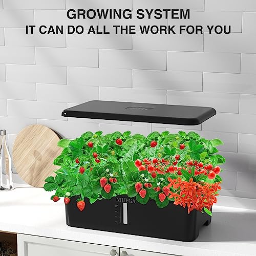 Hydroponics Growing System with LED Grow Light, 18 Pods Indoor Herb Garden D15537
