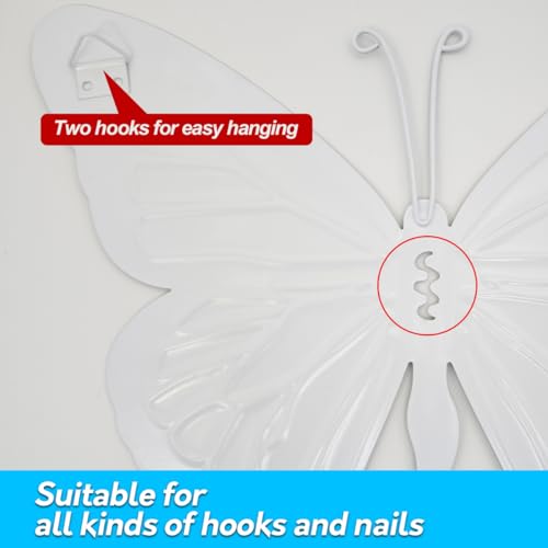 Metal Butterfly Outdoor Decor 4 Pack 9.8in Wall Sculpture for Garden X7363