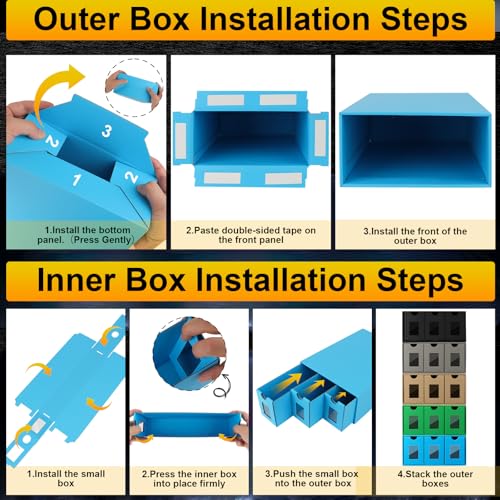 Trading Card Storage Box with 48 Dividers and Labels K306