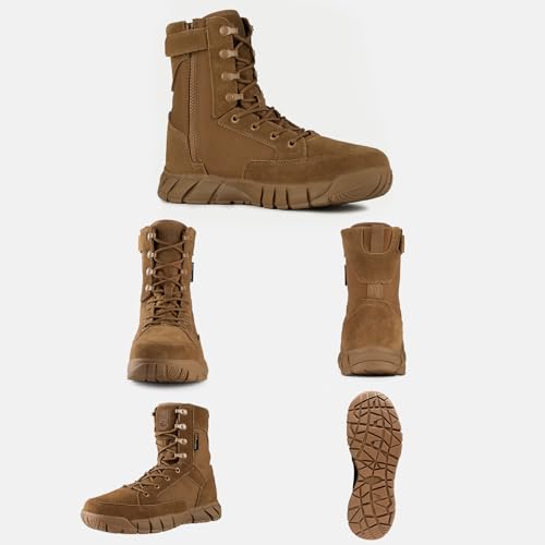 Men's Tactical Boots 8 Inches Lightweight Suede Leather Military Work Boot J951812