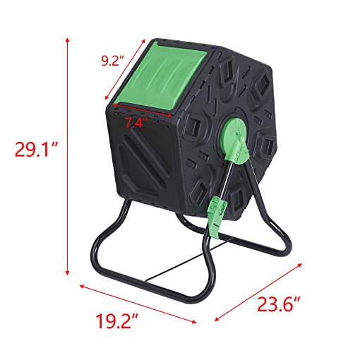 Dual Chamber Tumbling Composter - 37 Gallon Outdoor Garden Bin T432