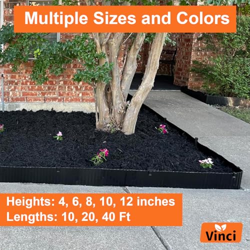 Garden Landscape Edging Border, 12 Inch x 20 FT Corrugated Metal, Black H966
