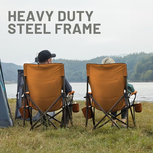 Oversized Folding Camping Chair High Back Heavy Duty for Adults with Cup Holder K6105