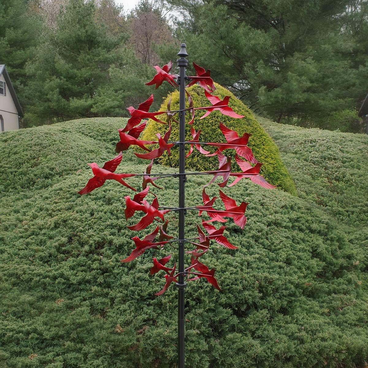 Red Cardinal Metal Wind Spinner 3D Garden Art Q467905