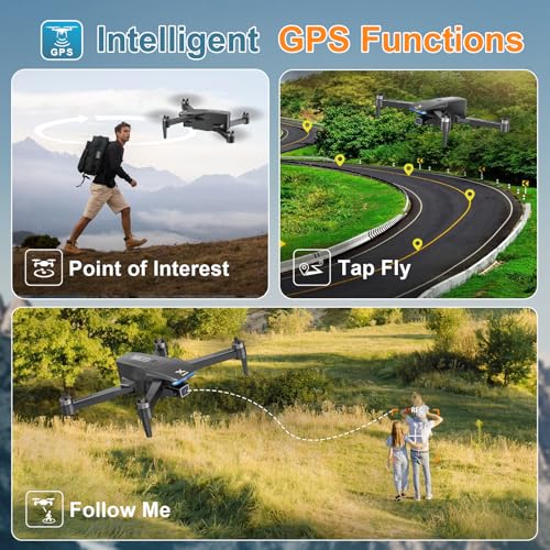 4K Camera GPS Drone for Adults, Brushless FPV Quadcopter with Auto Return, Foldable C619