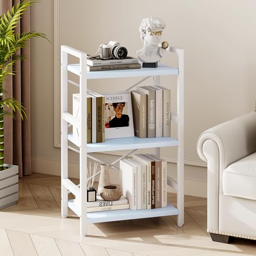 3 Tier Industrial Bookcase, Rustic Etagere Bookshelf for Living Room U5786