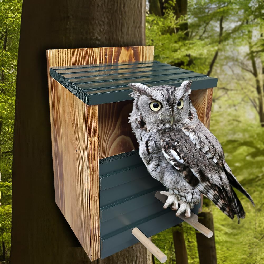 Owl Box for Outside, No Assembly Required, Cedar Wood M11166