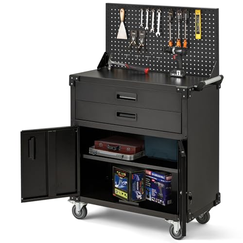 Metal Garage Storage Cabinet with Drawers and Wheels P6852