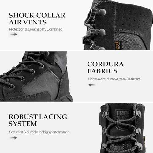 Men's Tactical Boots 8 Inches Lightweight Suede Leather Military Work Boot J951812