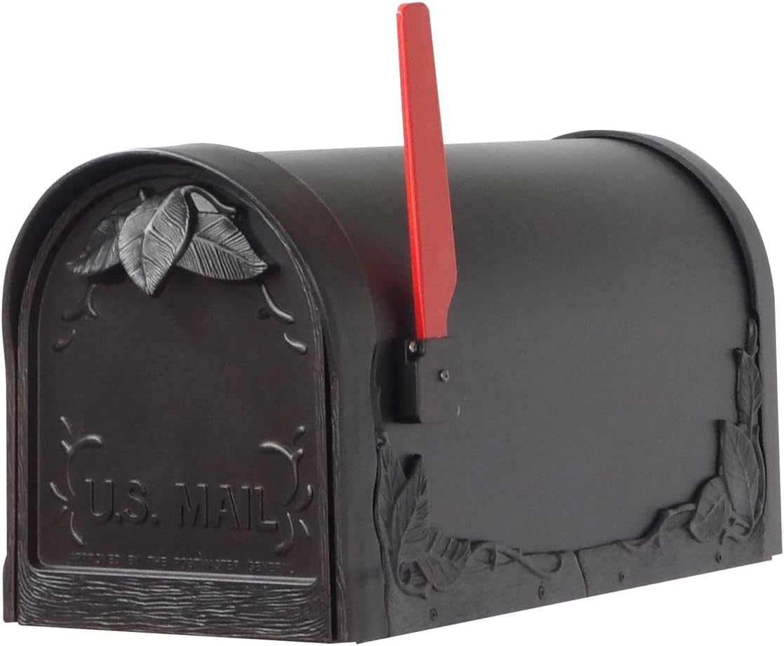 Floral Curbside Mailbox with Locking Insert and Post F54305
