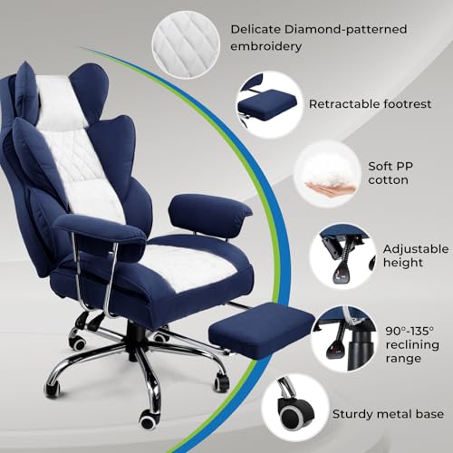 Gaming Chair with Lumbar Support and Footrest, PU Leather, Black E8234