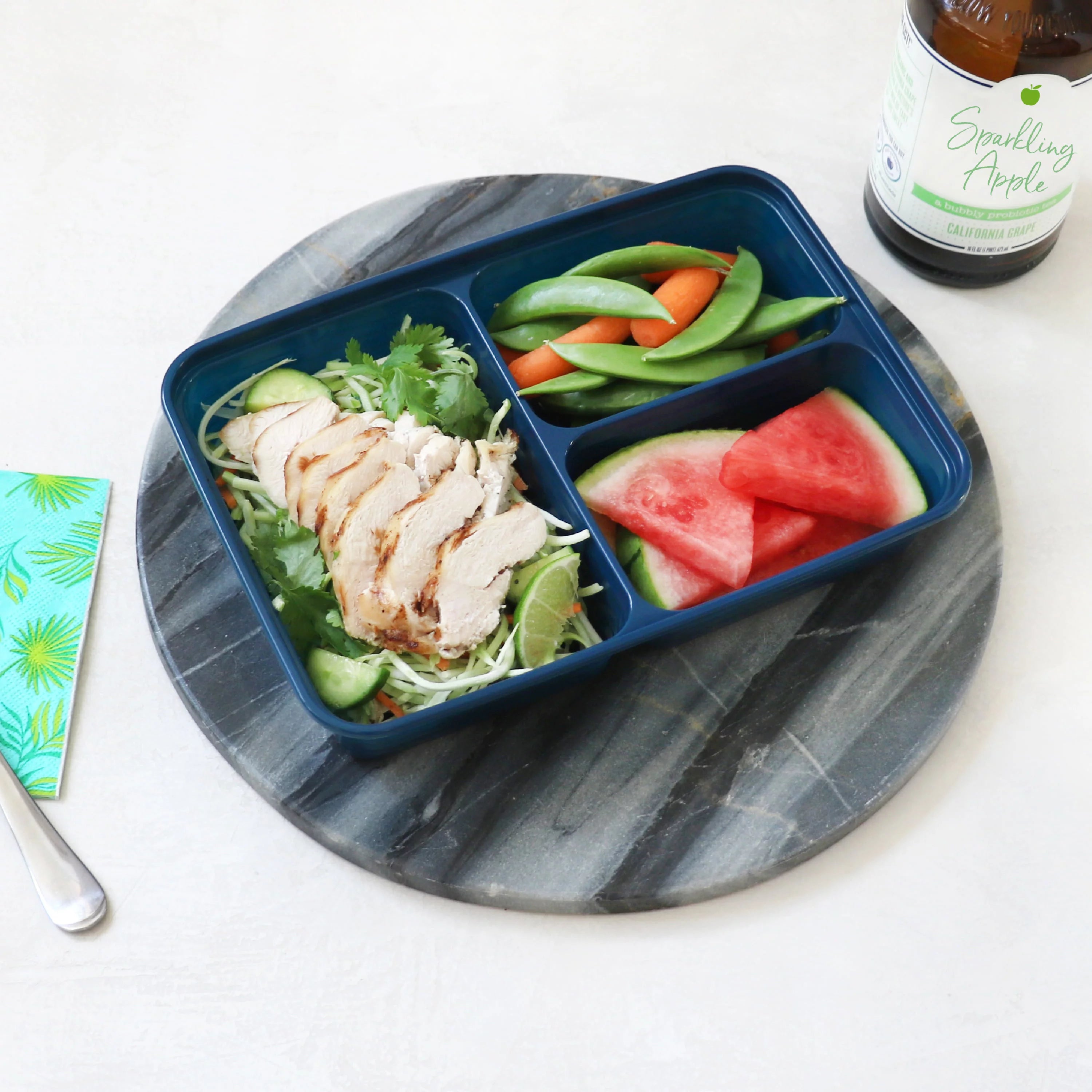 Meal-Prep Containers with Lids, Microwaveable, BPA-Free, Freezer & Dishwasher Safe, 10 Trays, Navy Blue X39829