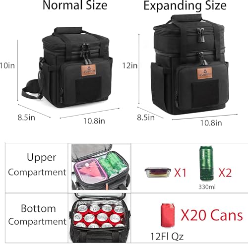 Tactical Expandable Insulated Lunch Bag, Waterproof Cooler for Work and Outdoor, 15L K52184
