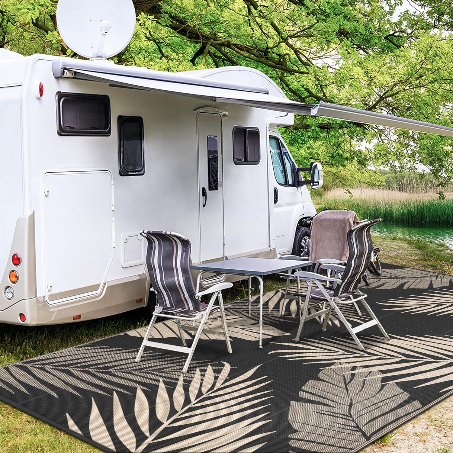 Outdoor Rug 9 x 18 Waterproof Reversible Patio Camping Carpet A433197