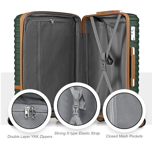 Expandable Carry-On Luggage Set, Lightweight Hard Shell 20 Inch with Spinner Wheels M12570